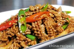 The method of stir frying kidney flowers