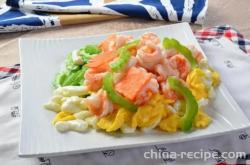 The method of stir frying shrimp with bitter gourd