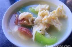 The recipe for homemade luffa egg soup