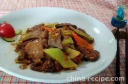 The method of stir frying pork liver