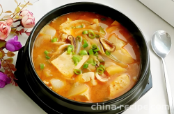 The recipe for Korean style sauce soup