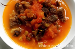 The recipe for stewed beef with tomatoes