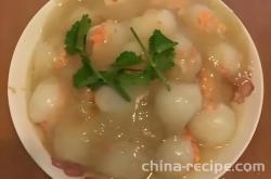 The practice of litchi Shrimp balls