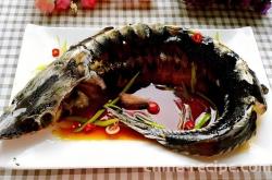 The method of steaming sturgeon