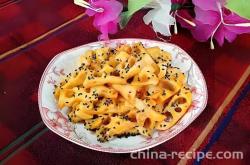 The method of making sweet and sour lotus root strips