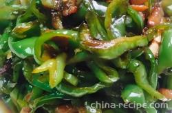 The recipe for sweet and sour green peppers