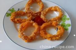 The method of frying onion rings