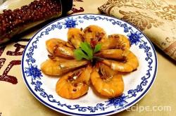 The recipe for braised prawns