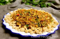 Method for making minced meat and fresh tea tree mushrooms