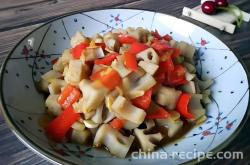 The method of making oyster sauce and lotus root cubes