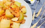 The method of braising Jiegua with fresh small sea shrimp