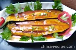 The method of making sweet and sour eggplant strips
