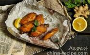 The recipe for baking chicken wings with lemon ginger paste and honey