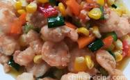 The recipe for three diced shrimp