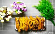 The method of deep frying tender sprouts