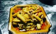 The recipe for eggplant minced meat