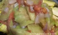 The method of stir frying tomato and eggplant with stir fried bread