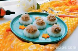 The recipe for making white radish meatballs