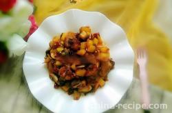 The recipe for spicy potato chicken chunks