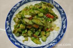 The recipe for egg flavored okra
