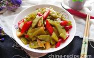 The recipe for spicy stir fried beans