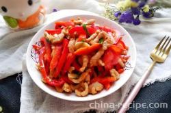 Method for making shredded sweet pepper meat