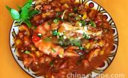 The method of braising tiger shrimp with tomatoes