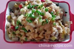Recipe for diced pork belly with tender bamboo shoots