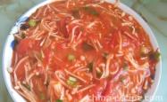 The method of stir frying shiitake mushrooms with tomatoes