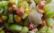 Preparation of Lily, Green Melon, Corn, and Ham Granules