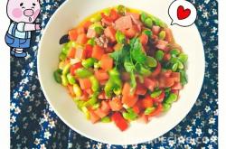 The method of stir frying ham with edamame