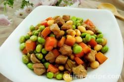 The method of stir frying mixed beans