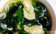 The recipe for spinach and egg soup