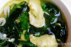 The recipe for spinach and egg soup