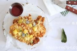 The recipe for fruit chicken pizza