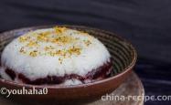 Practice of glutinous rice Red bean cake