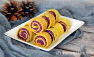 Preparation of egg rolls with purple potato and glutinous rice