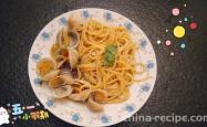 The recipe for clam spaghetti