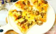 The recipe for black pepper beef pizza