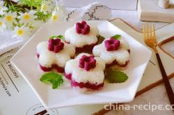 The method of making glutinous rice purple sweet potato cake