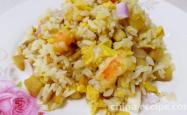 Practice of Fried Rice with Mushroom and Shrimp