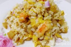 Practice of Fried Rice with Mushroom and Shrimp