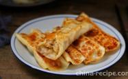 The practice of crispy pork and onion Potsticker