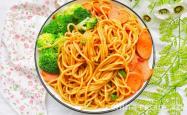 The recipe for tomato ham spaghetti