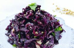 The recipe for cold mixed purple cabbage