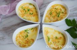 The method of making shrimp skin steamed egg custard