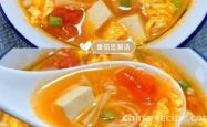 The recipe for low calorie tomato tofu soup