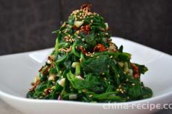 Method for making cold spinach salad