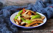 Stir fried dried tofu with green peppers