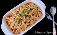 Method for making cold and spicy chicken shreds